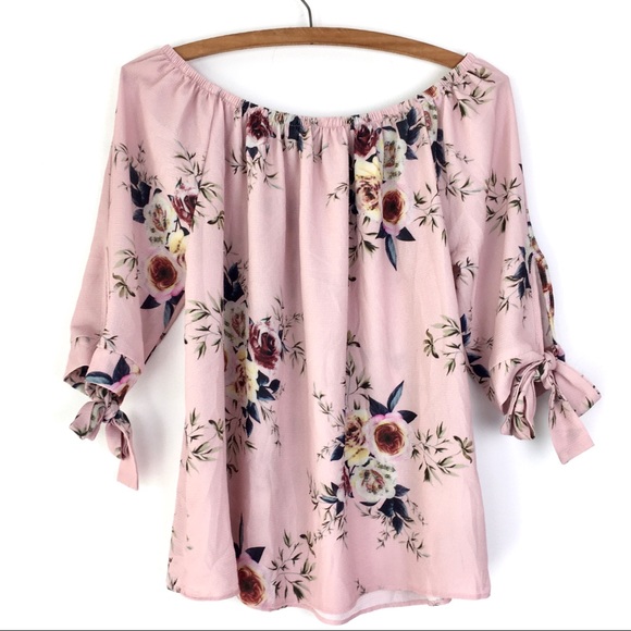 Blush Pink & Floral Blouse by Charlie B - Picture 5 of 7